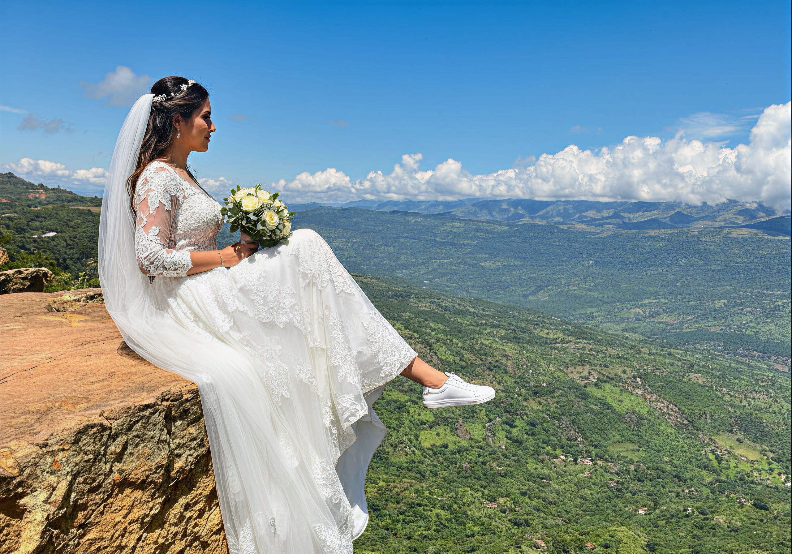 3 flowers placed in a vintage glass jar with a soft green background.